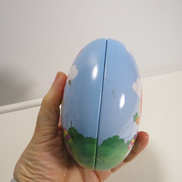 M&M's Easter Egg Shaped Metal Tin Red M&Ms Character with Rabbit Ears - Picture 5 of 7